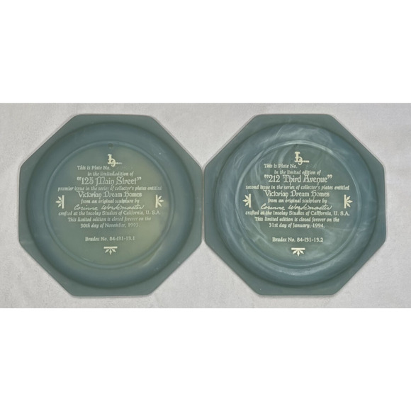 Incolay Studios Victorian Dream Homes Plates 125 Main & 212 Third Ave Lot of 2 - Picture 2 of 15